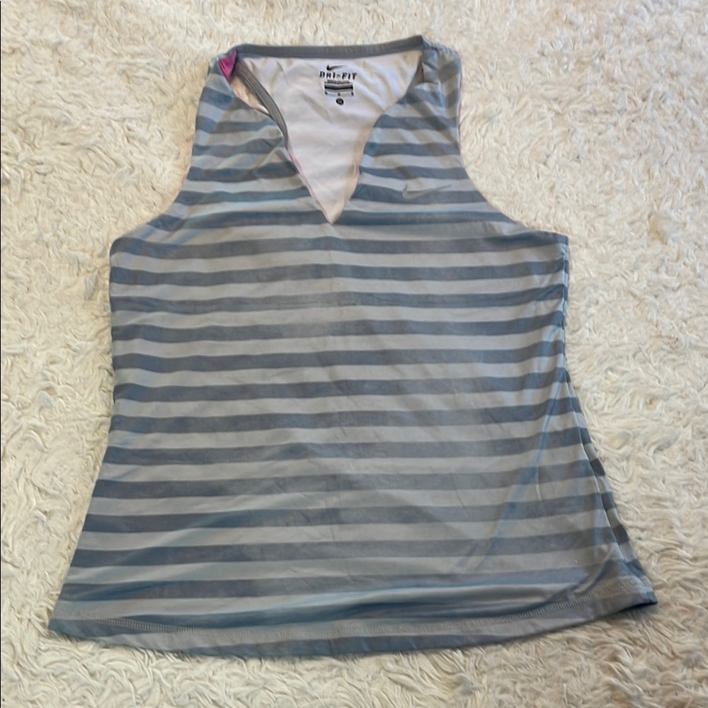 Nike Dri-Fit Grey Stripe Medium Tank Top